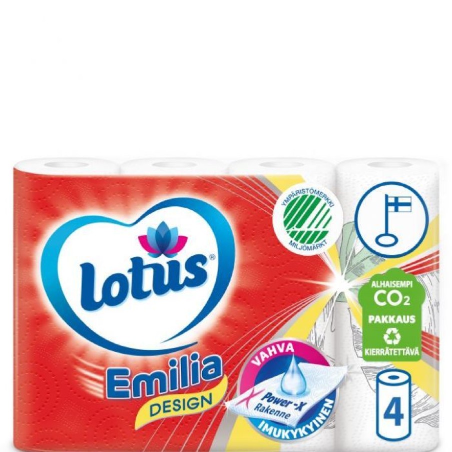 Paivittaistuotteet Lotus | Emilia Talouspyyhe Design 4Rll