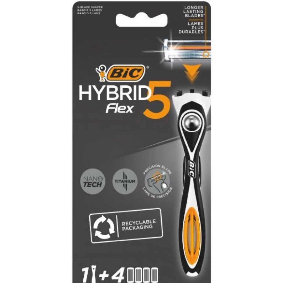 Suihkusaippuat Ja Kosteusvoiteet Bic | Bic Hybrid Flex 5 Varsi Ja 4 Vaihtoteraa