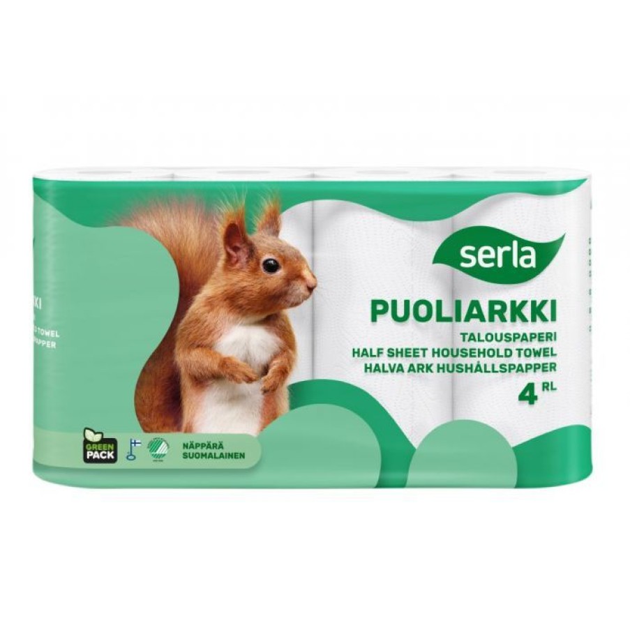 Paivittaistuotteet Serla | Serla Talouspaperi Puoliarkki 4Rl Valkoinen