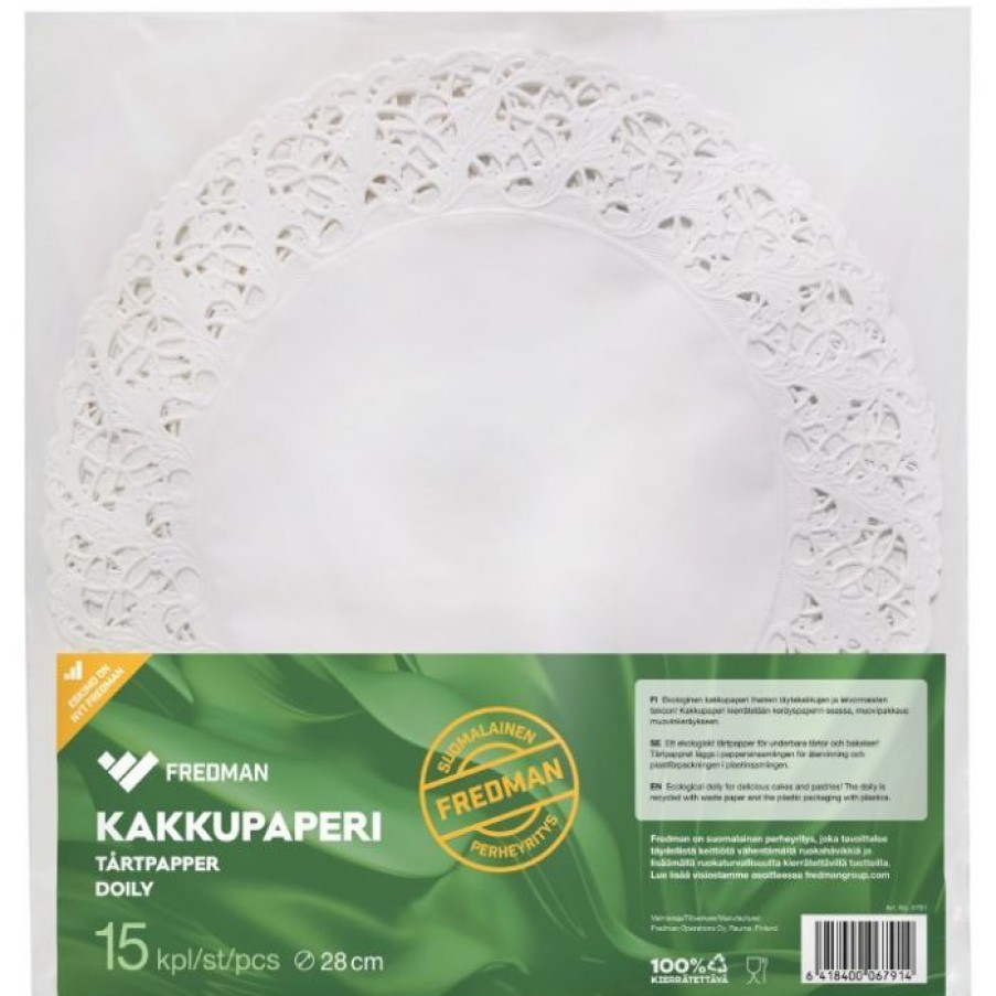 Paivittaistuotteet Fredman | Kakkupaperi Pyorea 28Cm 15Kpl