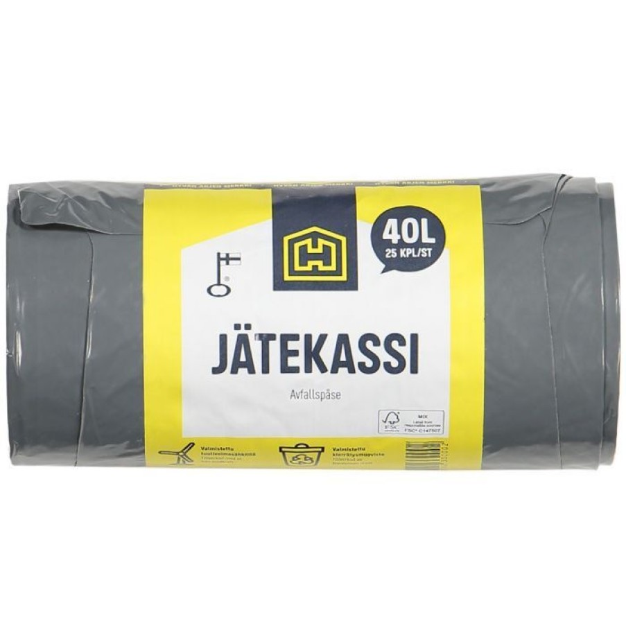 Paivittaistuotteet Hh | Jatekassi 40L 25Kpl Tumma