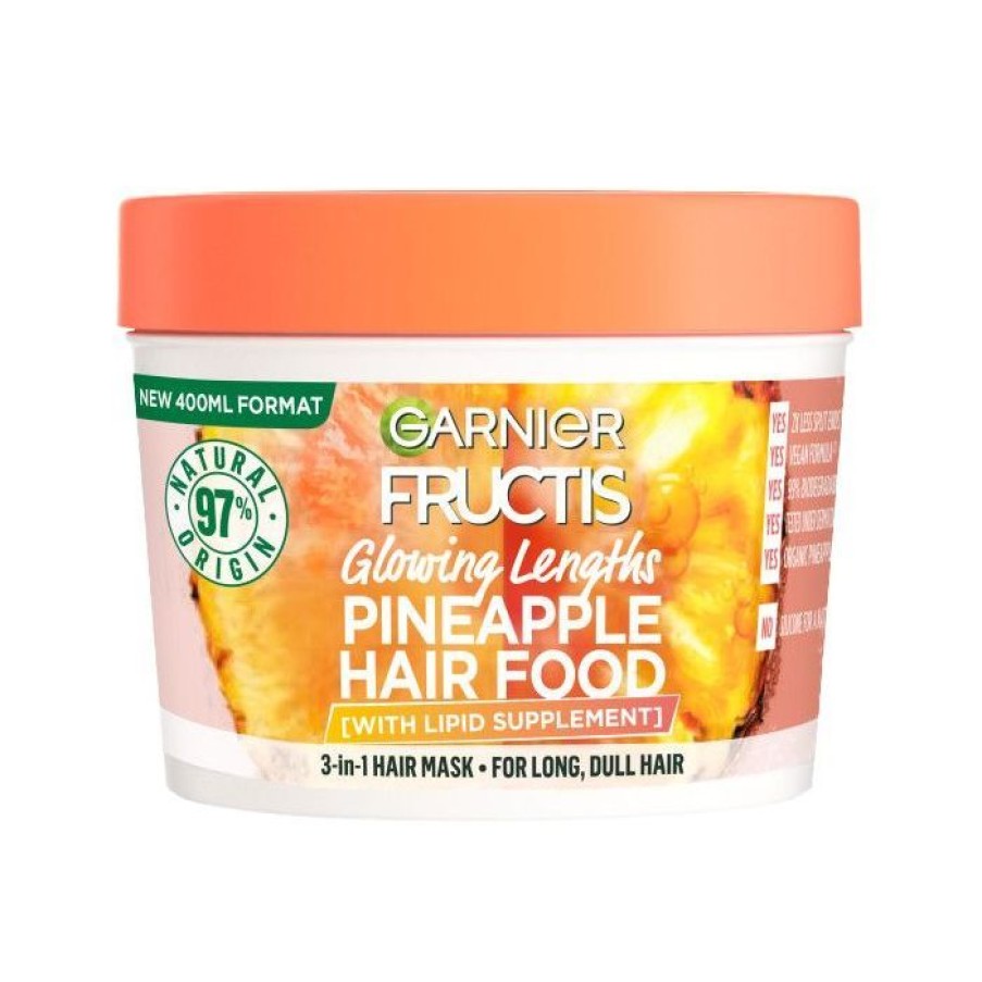 Suihkusaippuat Ja Kosteusvoiteet Garnier | Garnier Fructis Hair Food Pineapple Hiusnaamio Pitkille Hiuksille 400 Ml